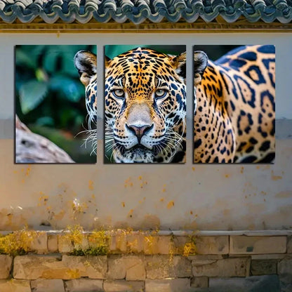 3pcs Vibrant Closeup Leopard Jungle Theme Metal Print Ready to Hang Art - Bella Home Decor