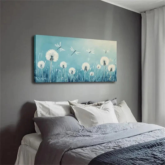 Multiple Dandelions Upright Wall Art Canvas Office Home Room Framed 120x60cm