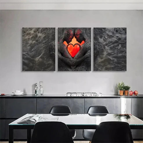 3pcs Romantic Couple Holding Heart Wall Art Canvas Unframed - High Quality Print 100% Australian Made Wall Canvas