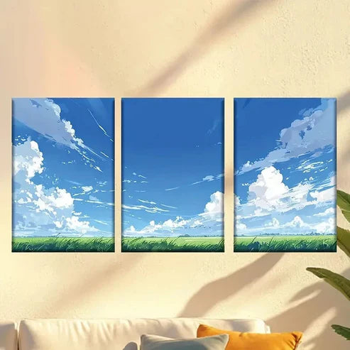3pcs Stunning clear skies  Wall Art Set Canvas Unframed - High Quality Print 100% Australian Made Wall Canvas