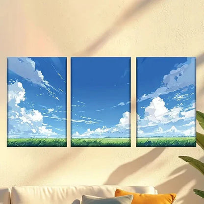3pcs Stunning clear skies  Wall Art Set Canvas Unframed - High Quality Print 100% Australian Made Wall Canvas