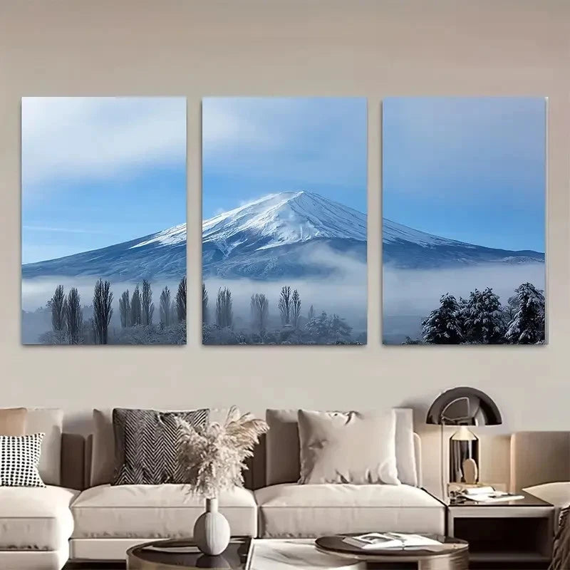 3pcs Mt Fuji Scenic Photo Turned Intofor Metal Print Ready to Hang Art
