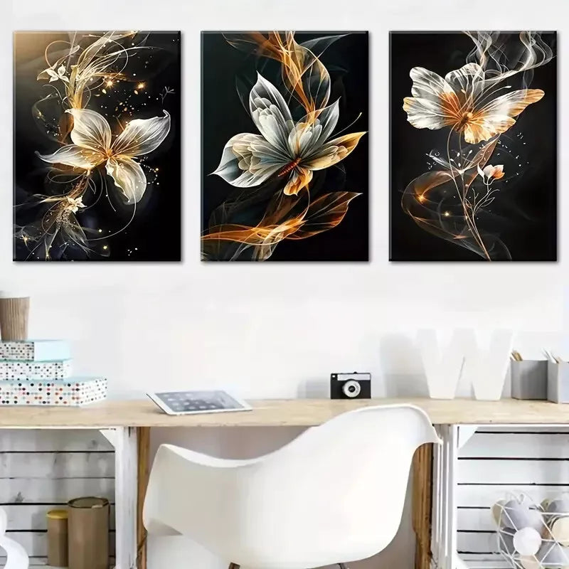 3pcs Featuring Abstract Butterfly Line Prints Wall Art Set Canvas Framed 40x60cm - High Quality Print 100% Australian Made Wall Canvas Ready to Hang