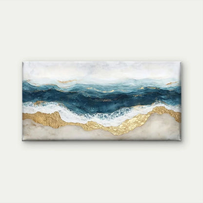 Abstract Ocean Waves Wall Art Canvas Office Home Room Framed 120x60cm