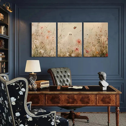 3pcs Artistic In Floral Field Ethereal Butterfly Metal Print Ready to Hang Art - Bella Home Decor