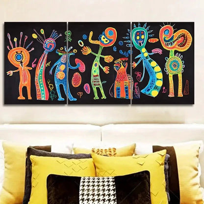 3pcs Surreal Character Graffiti Metal Print Ready to Hang Art