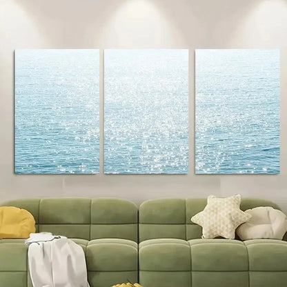 3pcs, Ocean Water Smart Metal Print Ready to Hang Art