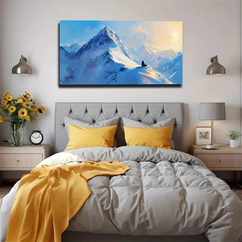 Modern Snow Mountain Style Wall Art Canvas Office Home Room Framed 120x60cm