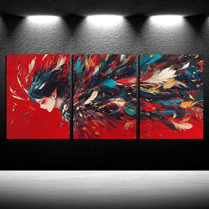 3pcs Vibrant Peacock Decoration Girl Design Metal Print Ready to Hang Art - Bella Home Decor