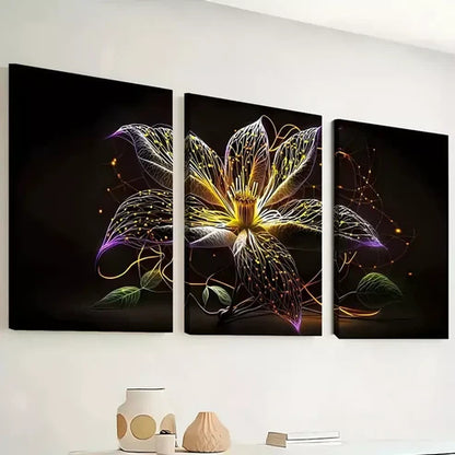 3pcs Simple fantasy Elegant flower paintings Wall Art Canvas Unframed - High Quality Print 100% Australian Made Wall Canvas