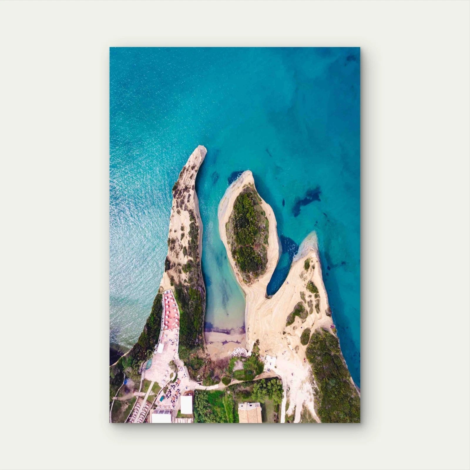 Drone Shot Clear Beautiful Sea Sandy Shore 60x90cm Metal Print Ready to Hang