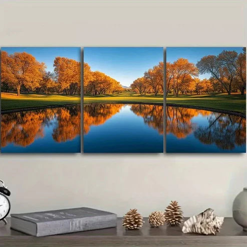 3pcs Golf Course Modern Art Deco Style Wall Art Canvas Unframed - High Quality Print 100% Australian Made Wall Canvas - Bella Home Decor