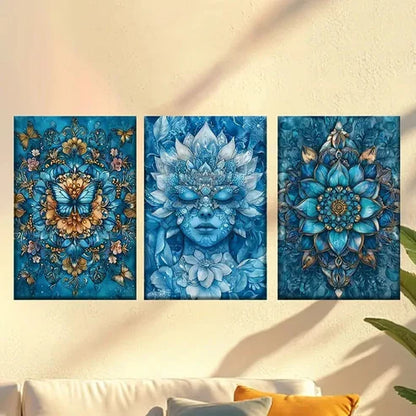 3pcs Bohemian Style Mandala Wall Art Canvas Unframed – High Quality Print 100% Australian Made Wall Canvas - Bella Home Decor