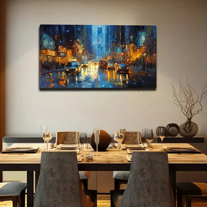 Abstract Urban Street Scene Wall Art Canvas Office Home Room Framed 120x60cm