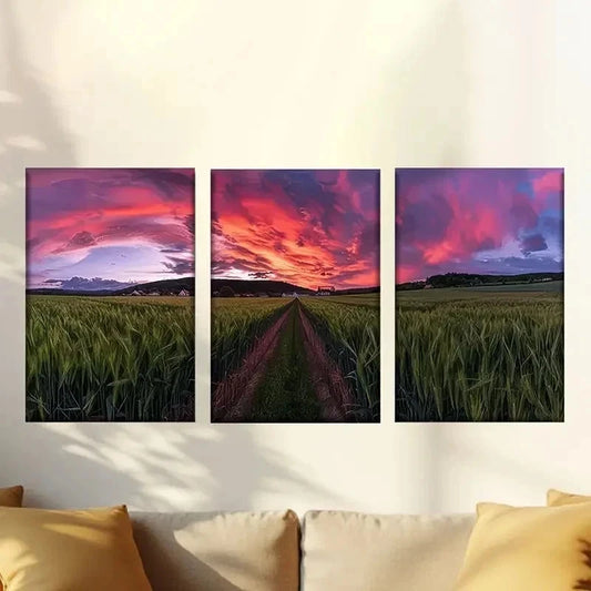 3pcs Colorful abstract stunning sunset Wall Art Set Canvas Framed 60x90cm - High Quality Print 100% Australian Made Wall Canvas Ready to Hang