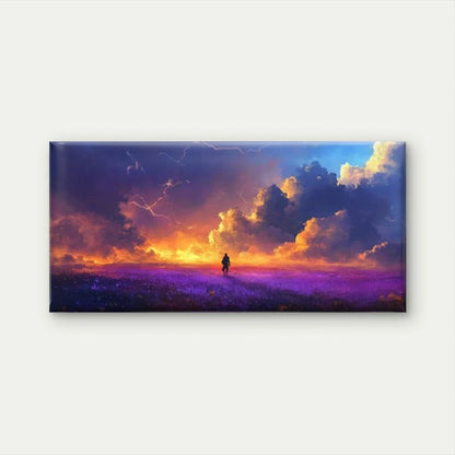 Clouds & Figure Sky & Storm Wall Art Canvas Office Home Room Framed 120x60cm