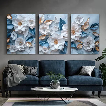 3pcs Floral Wall Art Canvas Unframed - High Quality Print 100% Australian Made Wall Canvas