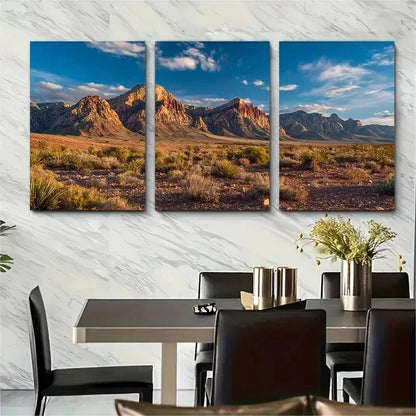 3pcs Nevada Poster USA Print Southwesten Perfect Wall Art Set Canvas Framed 50x70cm - High Quality Print 100% Australian Made Wall Canvas Ready to Hang