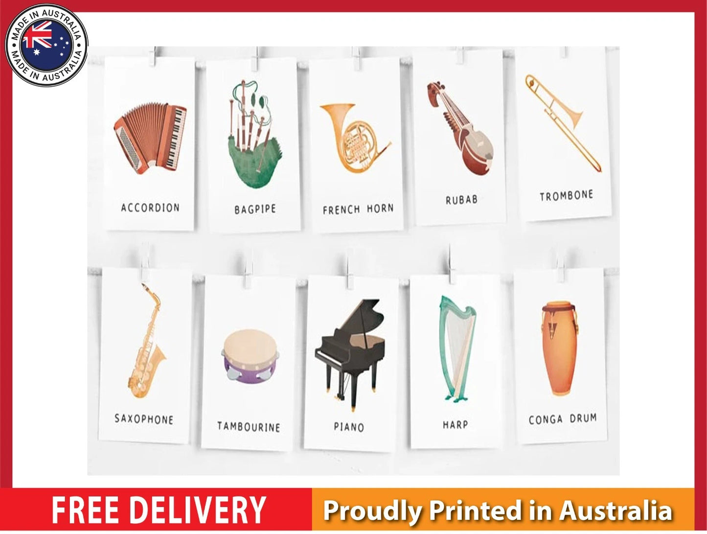 NEW (LAMINATED) Musical Instruments (61X91CM) Educational CHART PICTURE PRINT