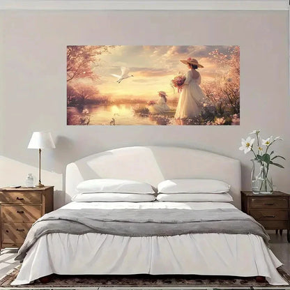 Serene Nature Scene Wall Art Canvas Office Home Room Framed 120x60cm