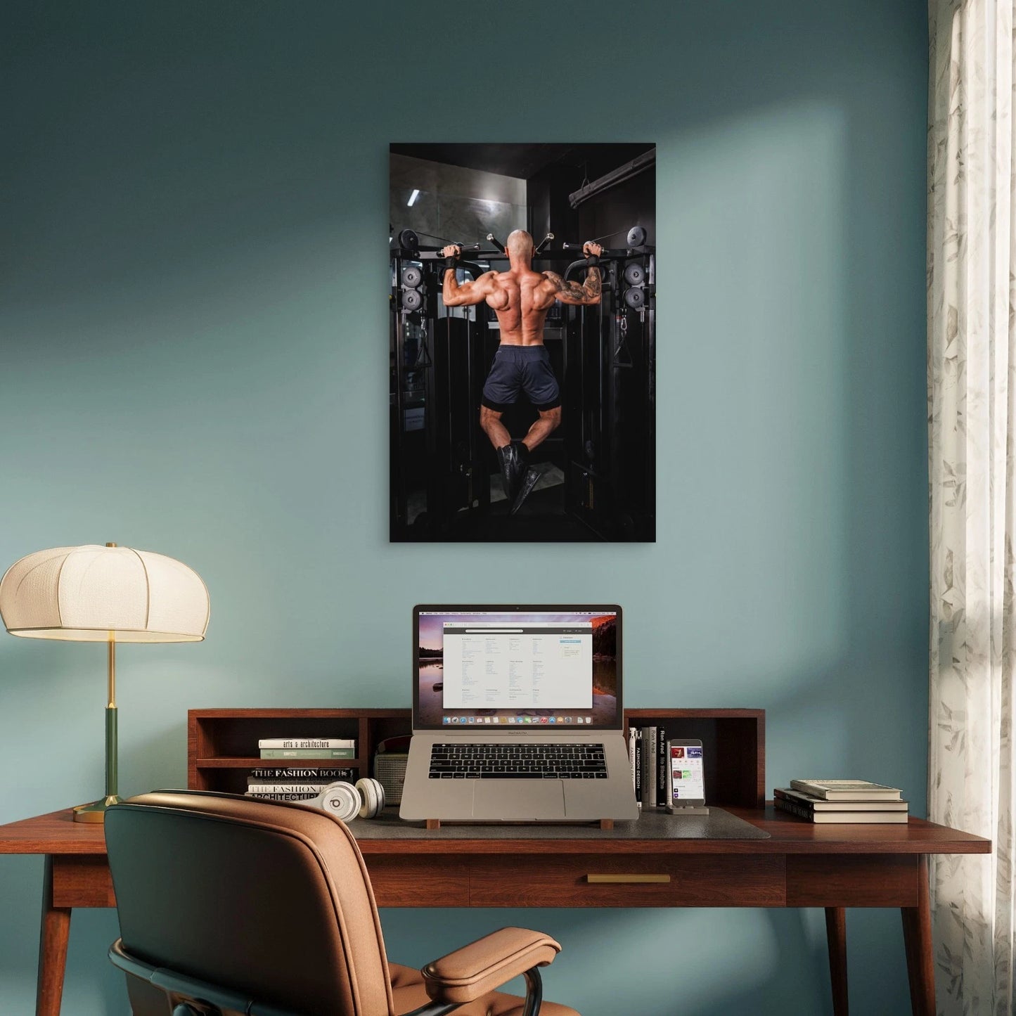 Man Back Lat Pulldown Gym Workout 5mm thick Plastic Poster Ready to Hang 90x60cm