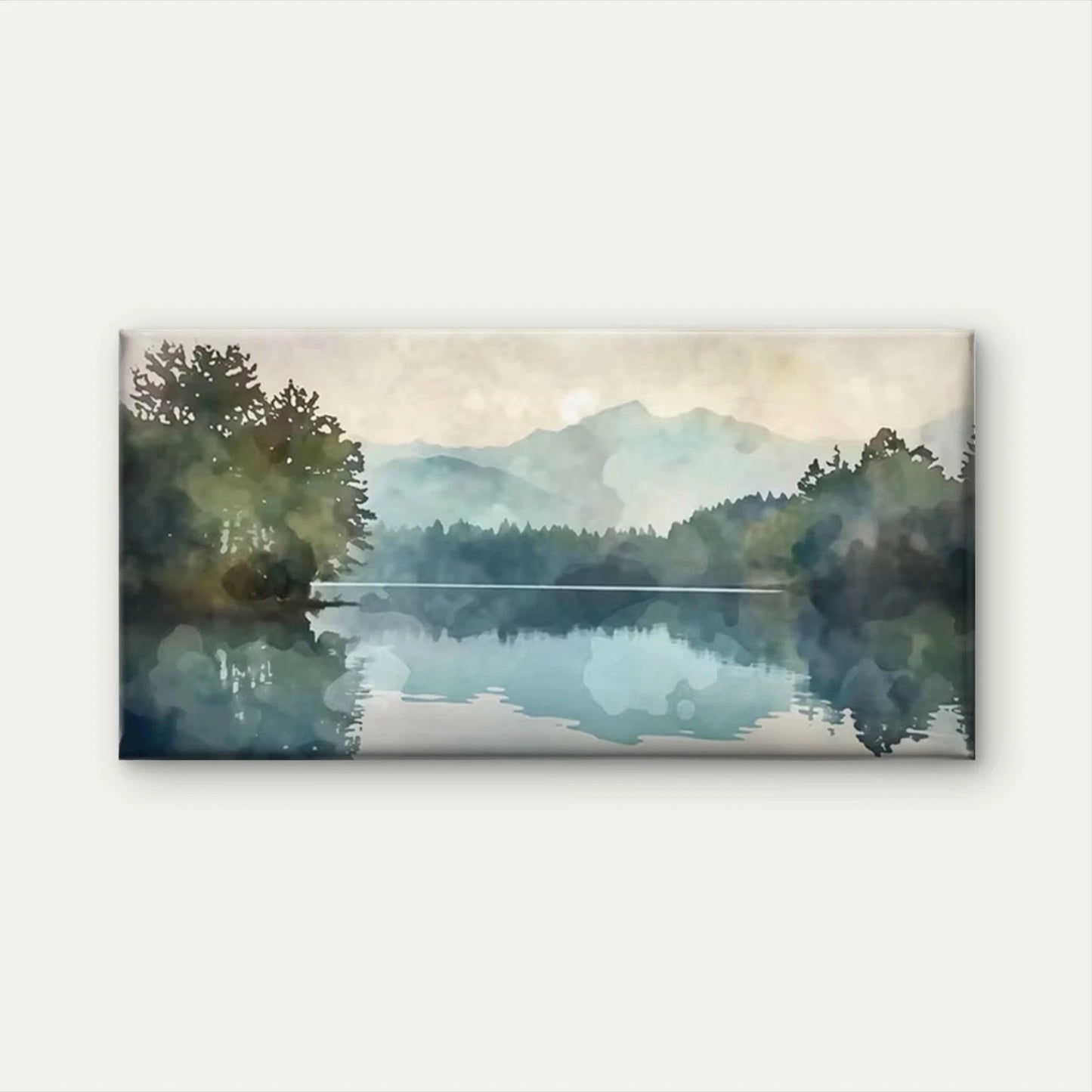 Serene Mountain & Forest Wall Art Canvas Office Home Room Framed 120x60cm