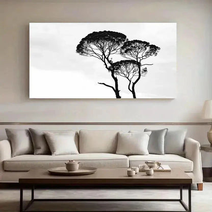 Modern Tree Silhouette Wall Art Canvas Office Home Room Framed 120x60cm