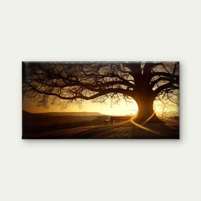 Trees The Sun Shining Narure Wall Art Canvas Office Home Room Framed 120x60cm