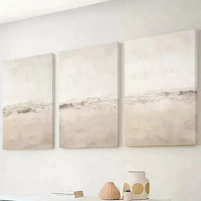 3pcs Beige & Brown Wall Art Set Canvas Framed 50x70cm - High Quality Print 100% Australian Made Wall Canvas Ready to Hang - Bella Home Decor