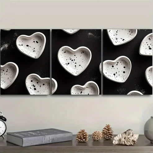 3pcs Shape on black background  Wall Art Set Canvas Unframed - High Quality Print 100% Australian Made Wall Canvas