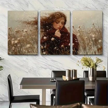 3pcs John Everett Millais Blow Blow Metal Print Ready to Hang Art