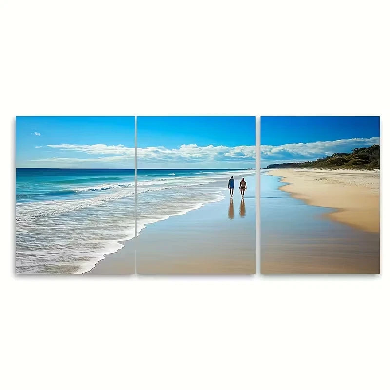 3pcs Four Mile Beach Travel Print Metal Print Ready to Hang Art - Bella Home Decor