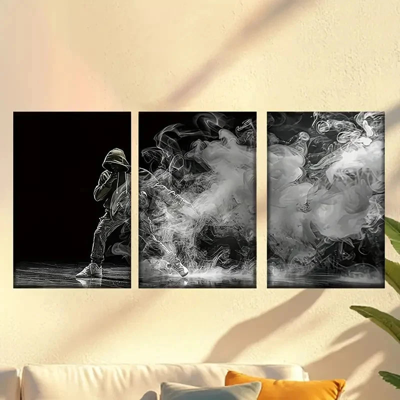 3pcs Cool dark street dance Wall Art Set Canvas Framed 60x90cm - High Quality Print 100% Australian Made Wall Canvas Ready to Hang - Bella Home Decor