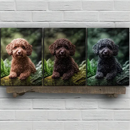 3pcs Dogs in the Forest Pet Themed Metal Print Ready to Hang Art - Bella Home Decor