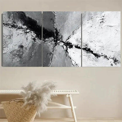 3pcs Black And White Abstract Wall Art Set Canvas Framed 60x90cm - High Quality Print 100% Australian Made Wall Canvas Ready to Hang - Bella Home Decor