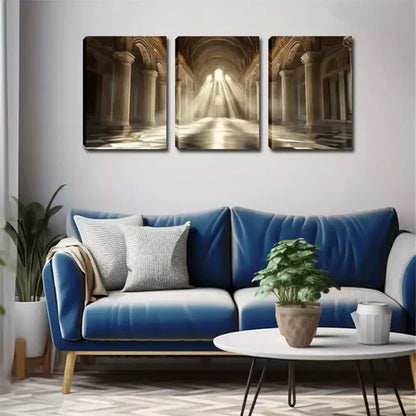 3pcs Landscape Painting with Sunlight Inside Wall Art Canvas Unframed - High Quality Print 100% Australian Made Wall Canvas