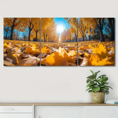3pcs Vibrant Autumn Forest Nature Perfect Wall Art Canvas Unframed - High Quality Print 100% Australian Made Wall Canvas
