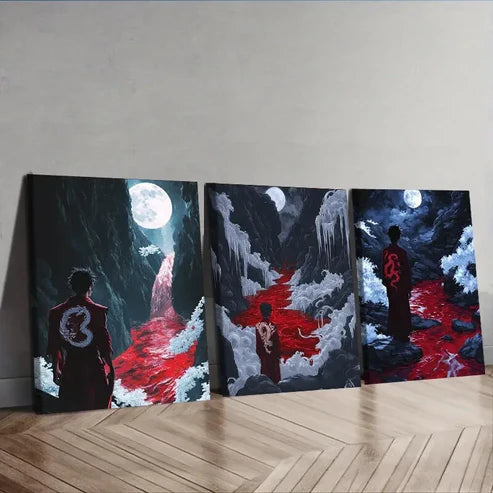 3pcs Dark Lord of hell Wall Art Set Canvas Unframed - High Quality Print 100% Australian Made Wall Canvas - Bella Home Decor