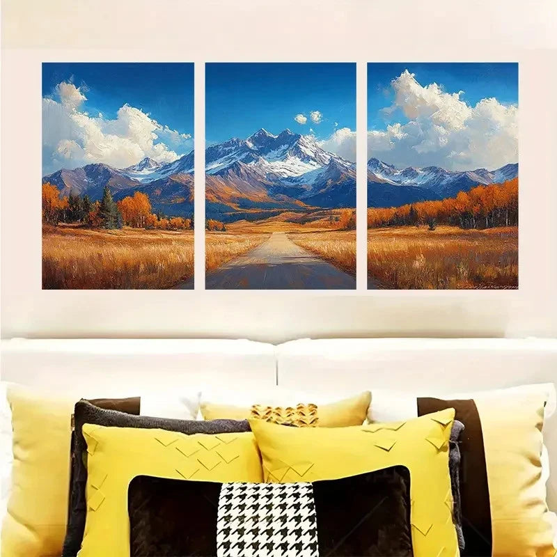 3pcs Colorado Mountain Landscape  Wall Art Set Canvas Framed 50x70cm - High Quality Print 100% Australian Made Wall Canvas Ready to Hang - Bella Home Decor