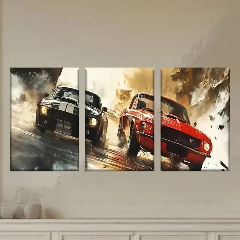 3pcs Need for Speed 2, Artists Wall Art Set Canvas Framed 50x70cm - High Quality Print 100% Australian Made Wall Canvas Ready to Hang