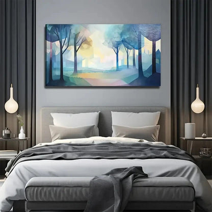 Psychedelic Woods Suitable Wall Art Canvas Office Home Room Framed 120x60cm