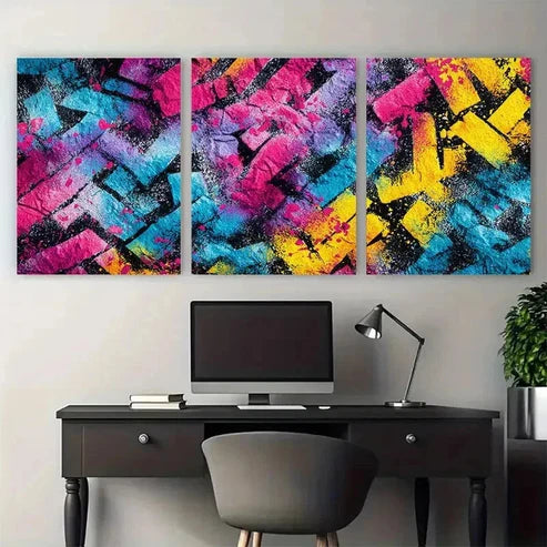 3pcs Newspaper Trendy Disco Dead Wall Art Set Canvas Unframed - High Quality Print 100% Australian Made Wall Canvas