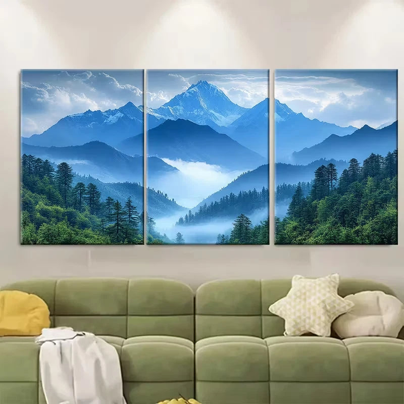 3pcs Himalayan Mountain Range Metal Print Ready to Hang Art