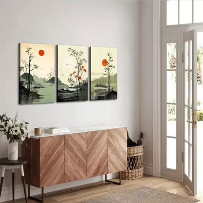 3pcs Abstract Forest Landscape Canvas Framed 60x90cm - High Quality Print 100% Australian Made Wall Canvas Ready to Hang