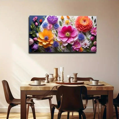 Distinctive Flowers Wall Art Canvas Office Home Room Framed 120x60cm