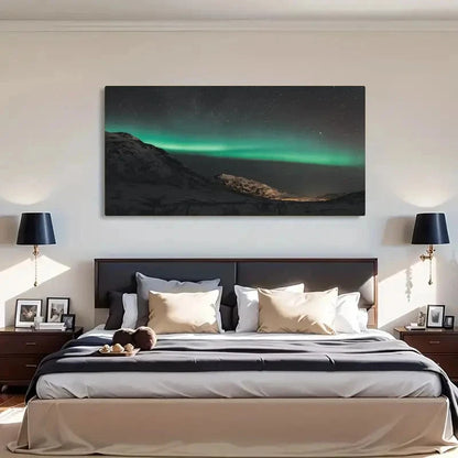 Tromso Northern Lights Over Wall Art Canvas Office Home Room Framed 120x60cm