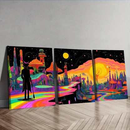 3pcs "Strange Place (2)" Wall Art Set Canvas Unframed - High Quality Print 100% Australian Made Wall Canvas - Bella Home Decor