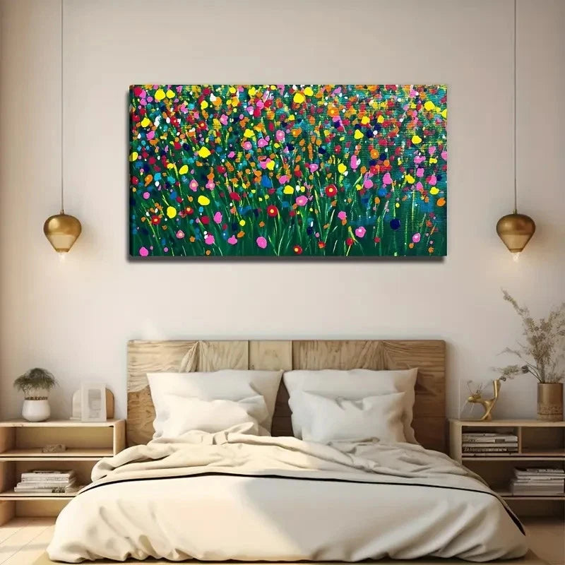 Star Dot Flower Suitable Wall Art Canvas Office Home Room Framed 120x60cm
