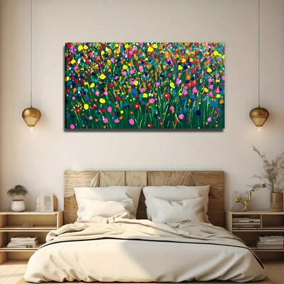 Star Dot Flower Suitable Wall Art Canvas Office Home Room Framed 120x60cm