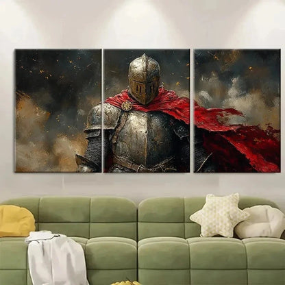 3pcs Knigh Medieval rt   Wall Art Set Canvas Framed 60x90cm - High Quality Print 100% Australian Made Wall Canvas Ready to Hang